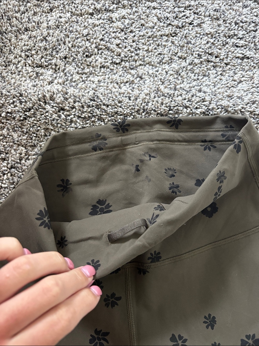 Lululemon Wunder Train High Rise Tight 28” Size 6 Floral Breeze Olive - Picture 3 of 5